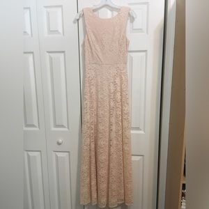 Lulus long formal dress size XS blush light pink sleeveless lace